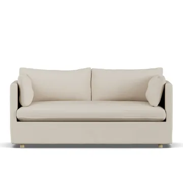 Linnevik sofa - Jump Beige 1956-dąb olejowany na biało, 2-osobowa, z falbaną - 1898