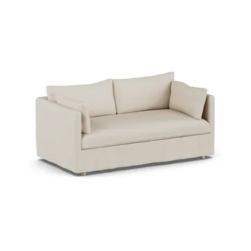 Linnevik sofa - Jump Beige 1956-dąb olejowany na biało, 2-osobowa, z falbaną - 1898