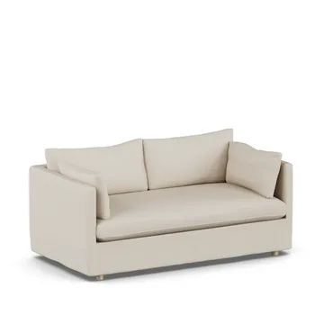 Linnevik sofa - Jump Beige 1956-dąb olejowany na biało, 2-osobowa, z falbaną - 1898