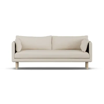 Linnevik sofa - Jump Beige 1956-dąb olejowany na biało, 3-osobowa, bez falbany - 1898