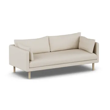 Linnevik sofa - Jump Beige 1956-dąb olejowany na biało, 3-osobowa, bez falbany - 1898