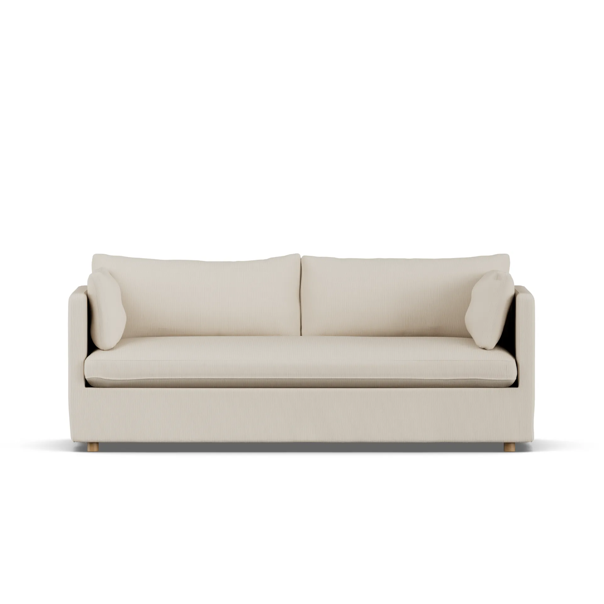 Linnevik sofa, Jump Beige 1956-dąb olejowany na biało, 3-osobowa, z falbaną 1898