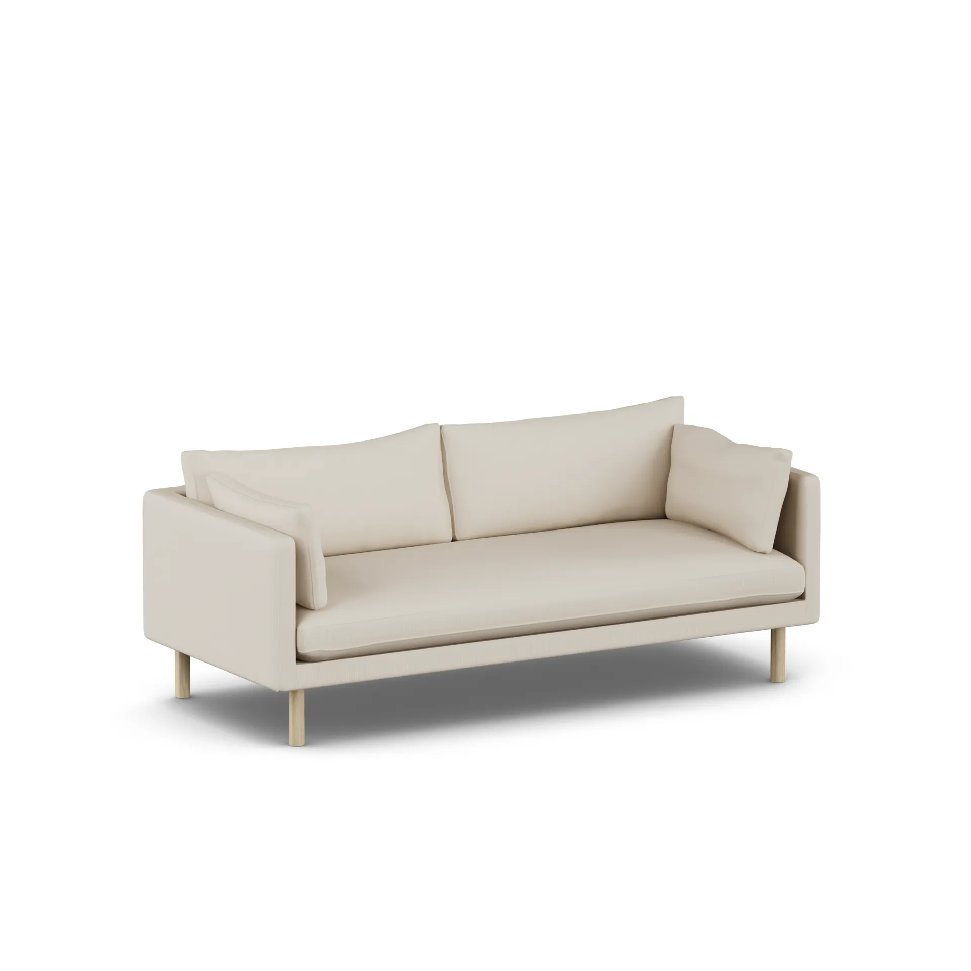 Linnevik sofa, Jump Beige 1956-dąb olejowany na biało, 3-osobowa 1898
