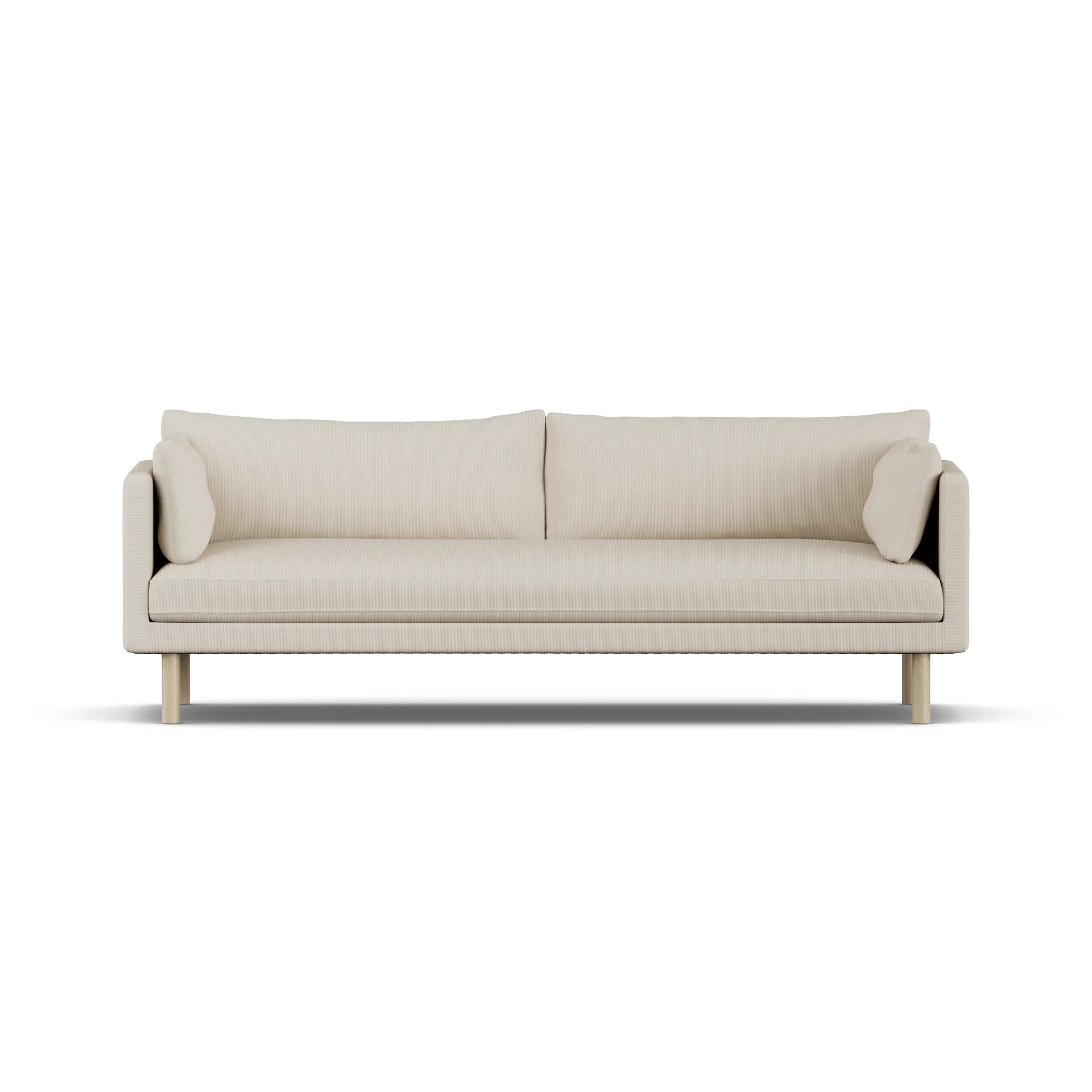 Linnevik sofa, Jump Beige 1956-dąb olejowany na biało, 4-osobowa, bez falbany 1898