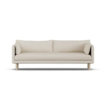 Linnevik sofa - Jump Beige 1956-dąb olejowany na biało, 4-osobowa, bez falbany - 1898