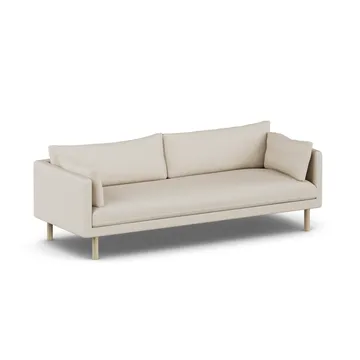 Linnevik sofa - Jump Beige 1956-dąb olejowany na biało, 4-osobowa, bez falbany - 1898
