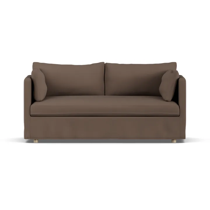 Linnevik sofa - Jump brown 1955-dąb olejowany na biało, 2-osobowa, z falbaną - 1898
