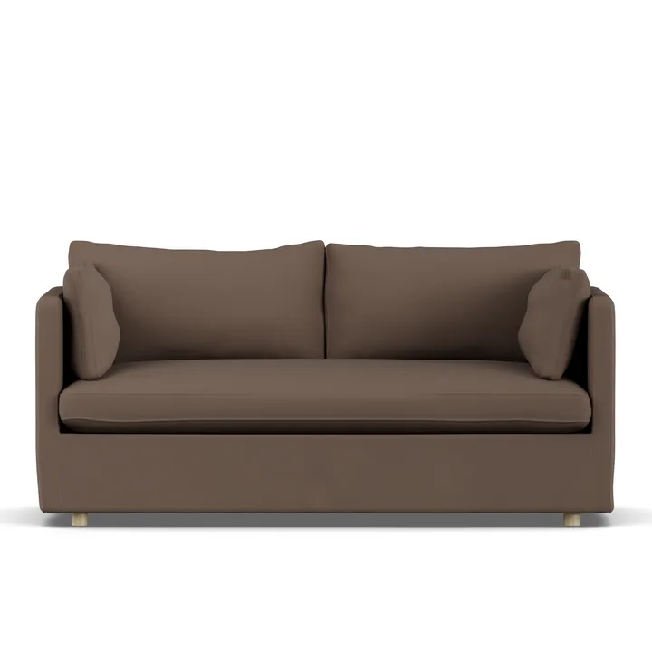 Linnevik sofa - Jump brown 1955-dąb olejowany na biało, 2-osobowa, z falbaną - 1898