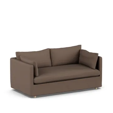 Linnevik sofa - Jump brown 1955-dąb olejowany na biało, 2-osobowa, z falbaną - 1898