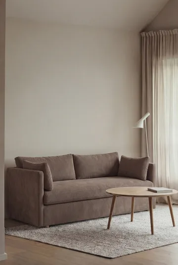 Linnevik sofa - Jump brown 1955-dąb olejowany na biało, 2-osobowa, z falbaną - 1898