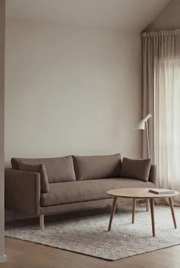 Linnevik sofa - Jump Brown 1955-dąb olejowany na biało, 3-osobowa, bez falbany - 1898