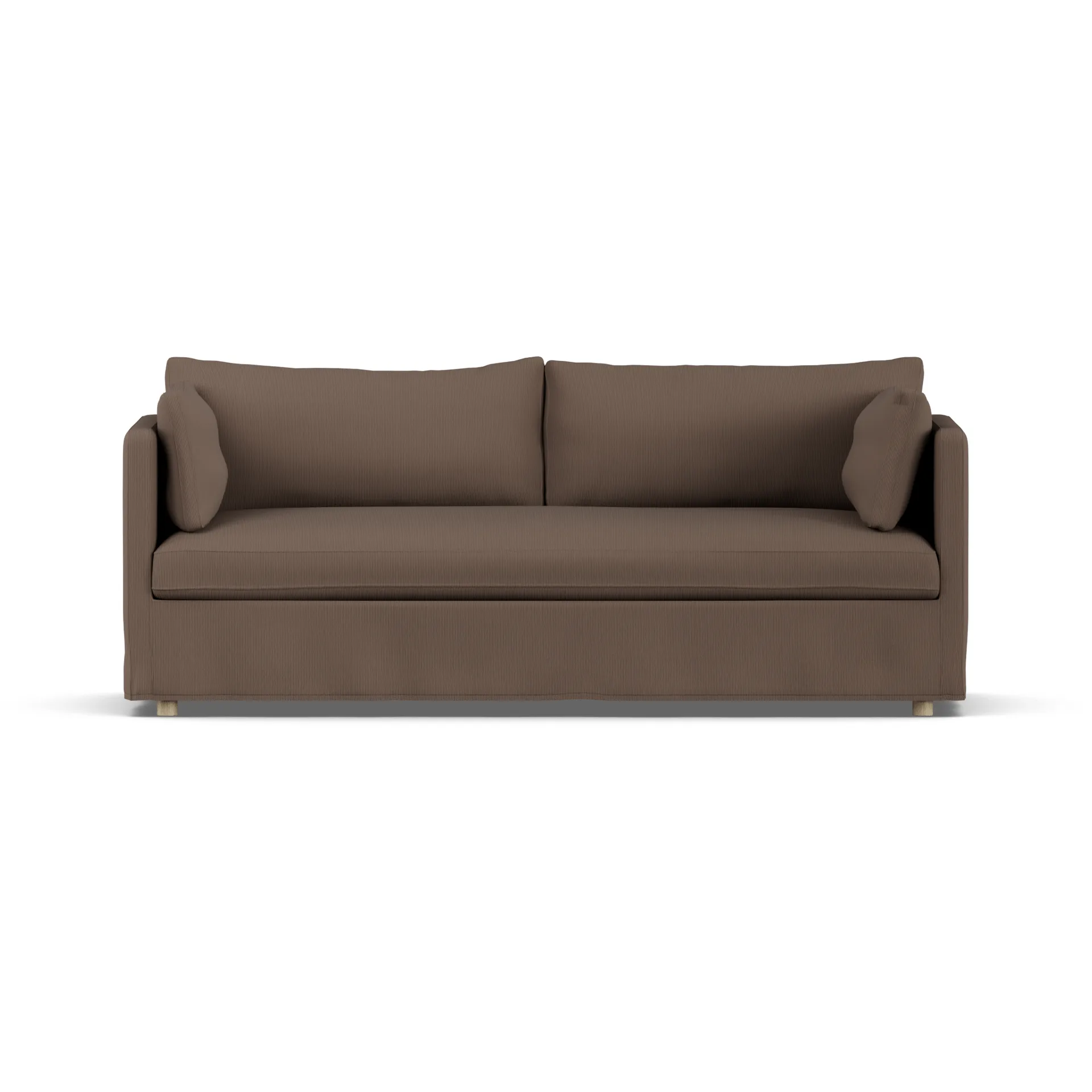 Linnevik sofa, Jump brown 1955-dąb olejowany na biało, 3-osobowa, z falbaną 1898