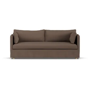 Linnevik sofa - Jump brown 1955-dąb olejowany na biało, 3-osobowa, z falbaną - 1898