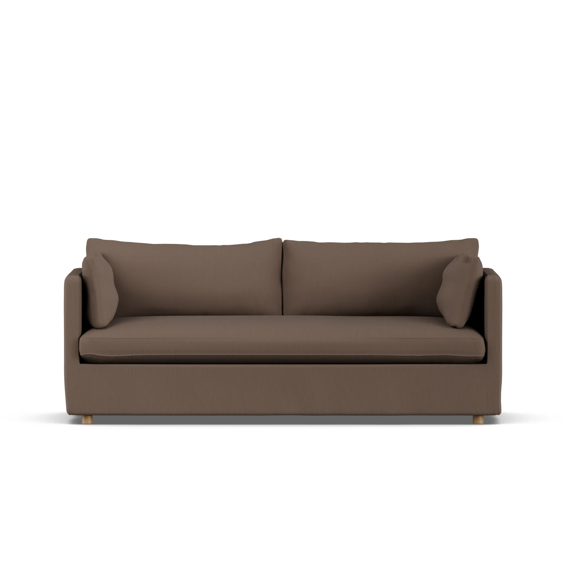 Linnevik sofa, Jump brown 1955-dąb olejowany na biało, 3-osobowa, z falbaną 1898
