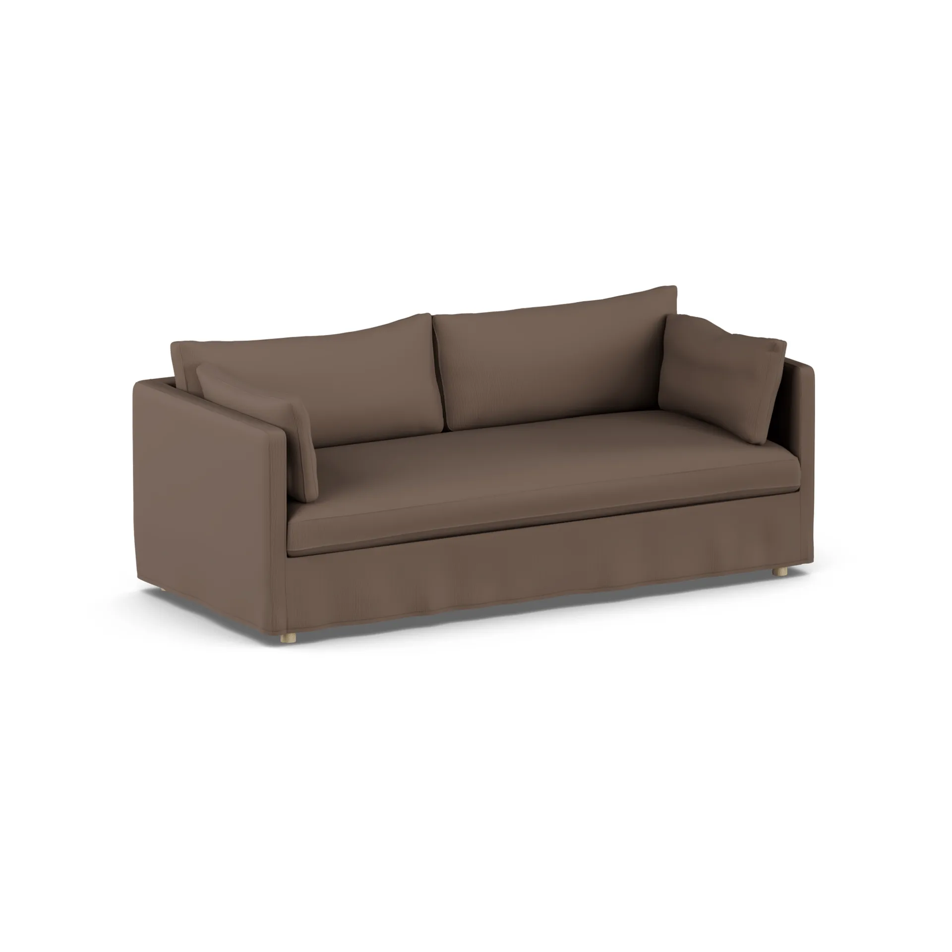Linnevik sofa, Jump brown 1955-dąb olejowany na biało, 3-osobowa, z falbaną 1898