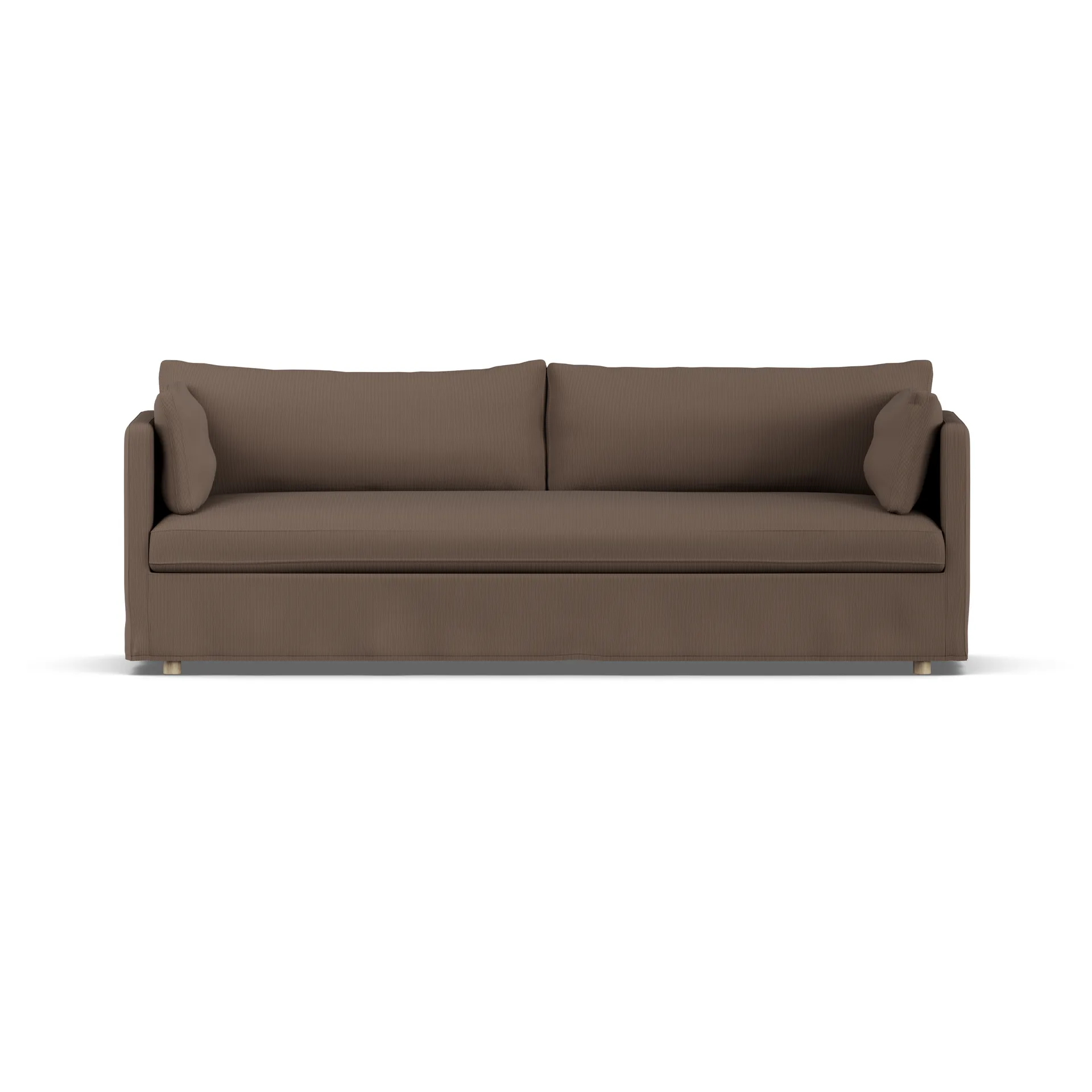 Linnevik sofa, Jump brown 1955-dąb olejowany na biało, 4-osobowa, z falbaną 1898