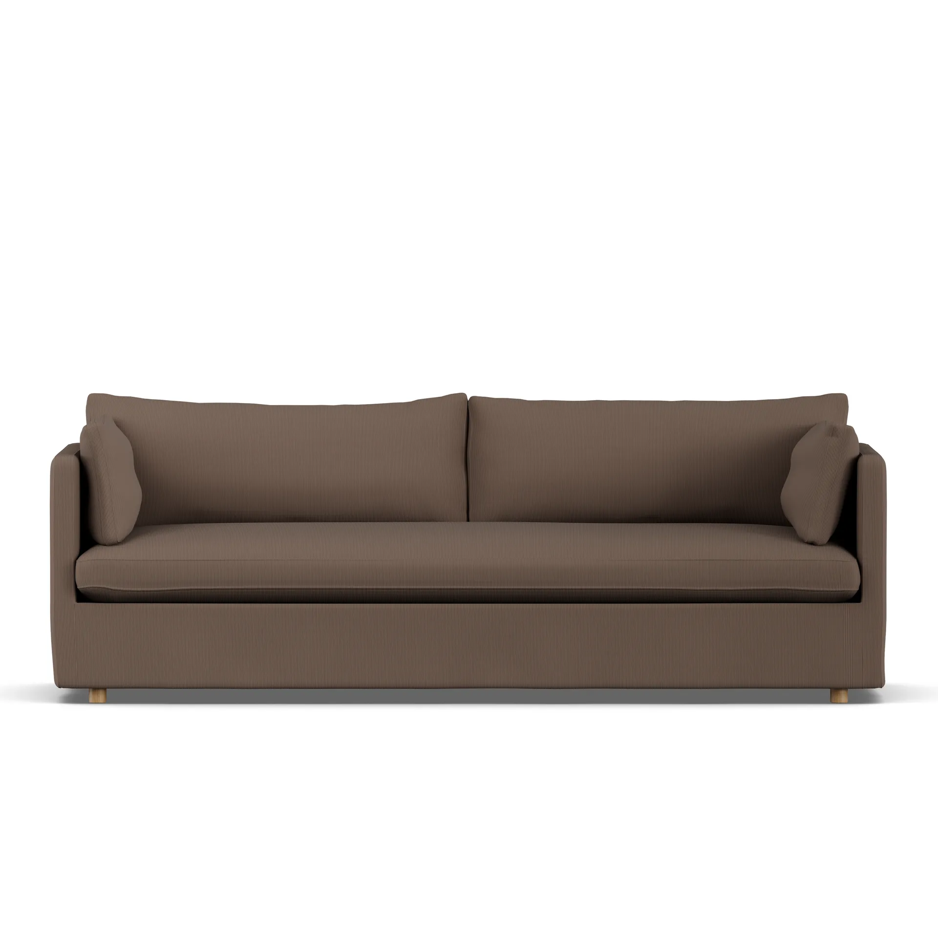 Linnevik sofa, Jump brown 1955-dąb olejowany na biało, 4-osobowa, z falbaną 1898