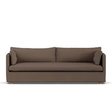 Linnevik sofa - Jump brown 1955-dąb olejowany na biało, 4-osobowa, z falbaną - 1898