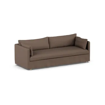 Linnevik sofa - Jump brown 1955-dąb olejowany na biało, 4-osobowa, z falbaną - 1898