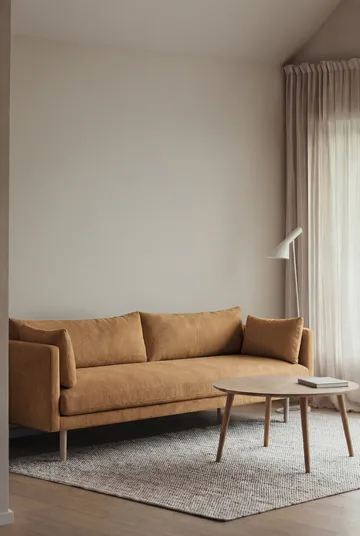 Linnevik sofa - Jump Honey 1959-dąb olejowany na biało, 4-osobowa, bez falbany - 1898