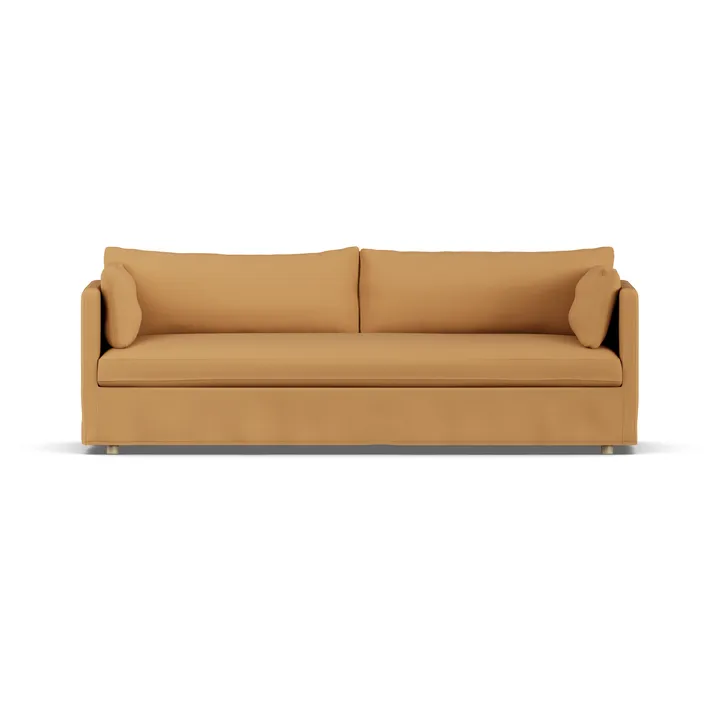 Linnevik sofa - Jump honey 1959-dąb olejowany na biało, 4-osobowa, z falbaną - 1898