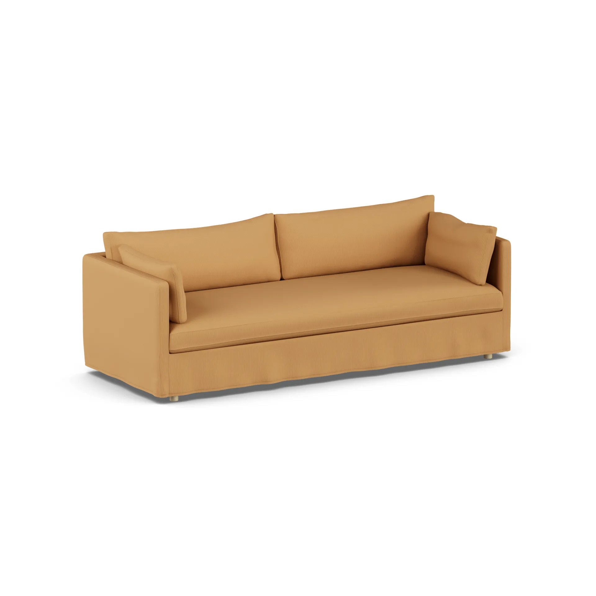 Linnevik sofa, Jump honey 1959-dąb olejowany na biało, 4-osobowa, z falbaną 1898