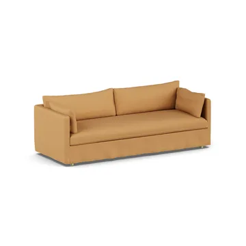 Linnevik sofa - Jump honey 1959-dąb olejowany na biało, 4-osobowa, z falbaną - 1898