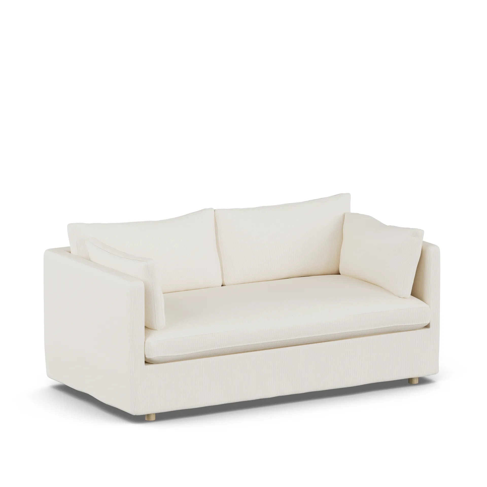 Linnevik sofa, Jump off white 1954-dąb olejowany na biało, 2-osobowa, z falbaną 1898