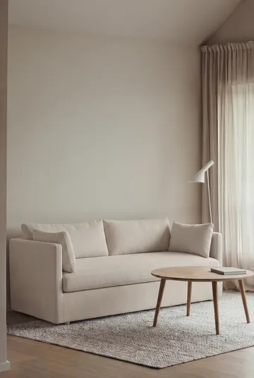 Linnevik sofa - Jump off white 1954-dąb olejowany na biało, 2-osobowa, z falbaną - 1898