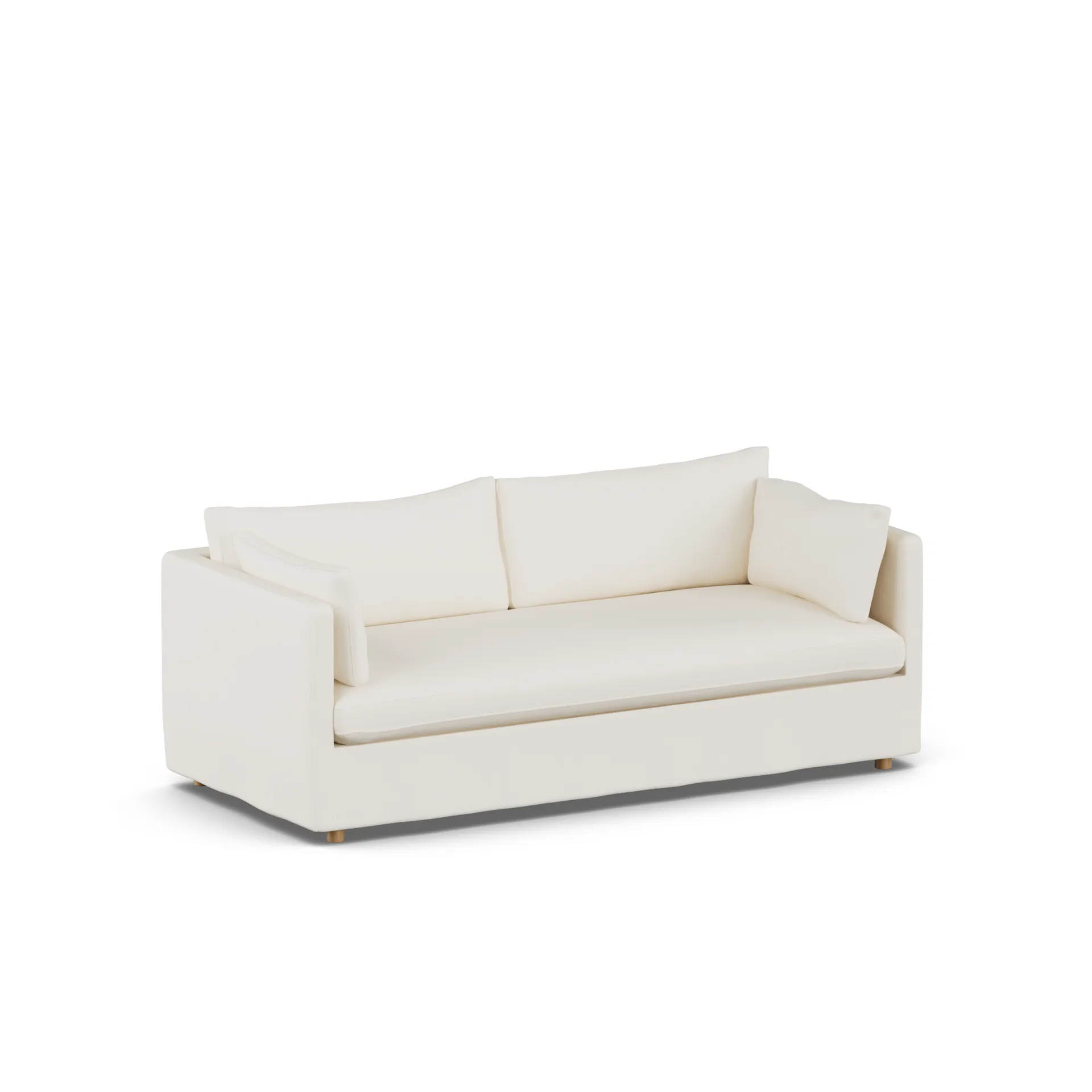 Linnevik sofa, Jump off white 1954-dąb olejowany na biało, 3-osobowa, z falbaną 1898