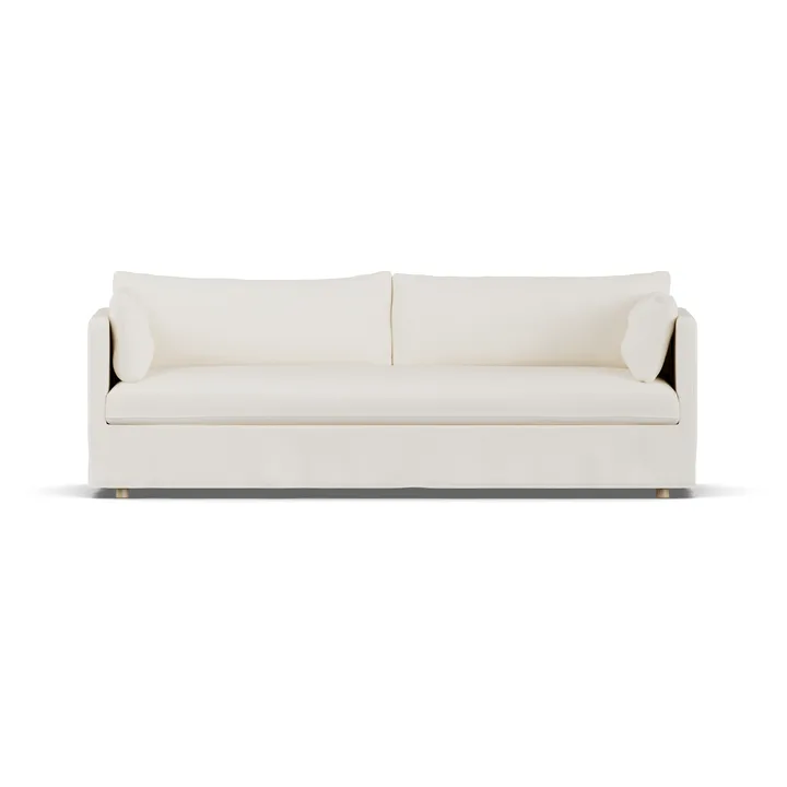 Linnevik sofa - Jump off white 1954-dąb olejowany na biało, 4-osobowa, z falbaną - 1898