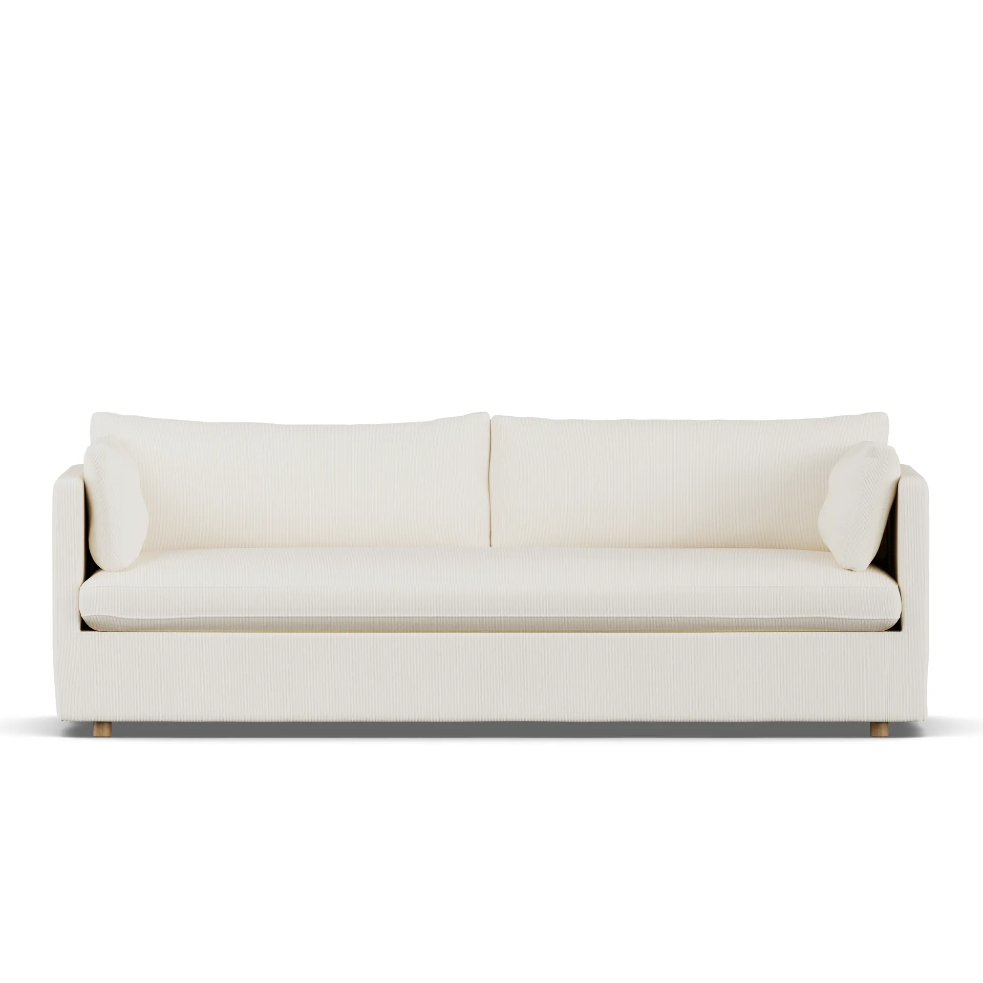 Linnevik sofa, Jump off white 1954-dąb olejowany na biało, 4-osobowa, z falbaną 1898