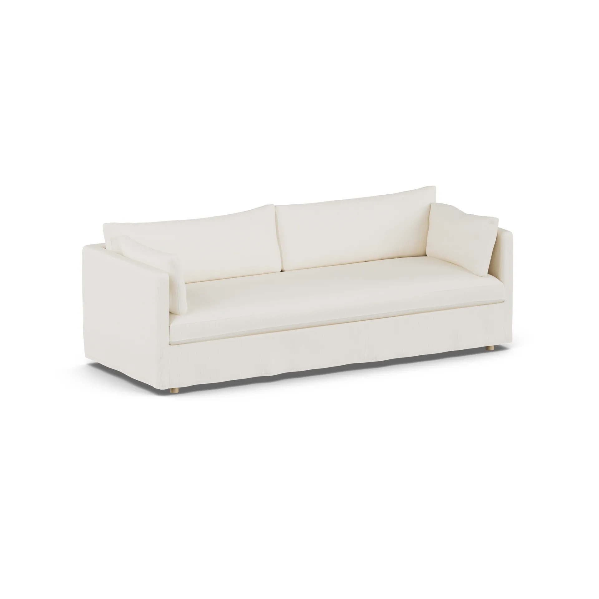 Linnevik sofa, Jump off white 1954-dąb olejowany na biało, 4-osobowa, z falbaną 1898