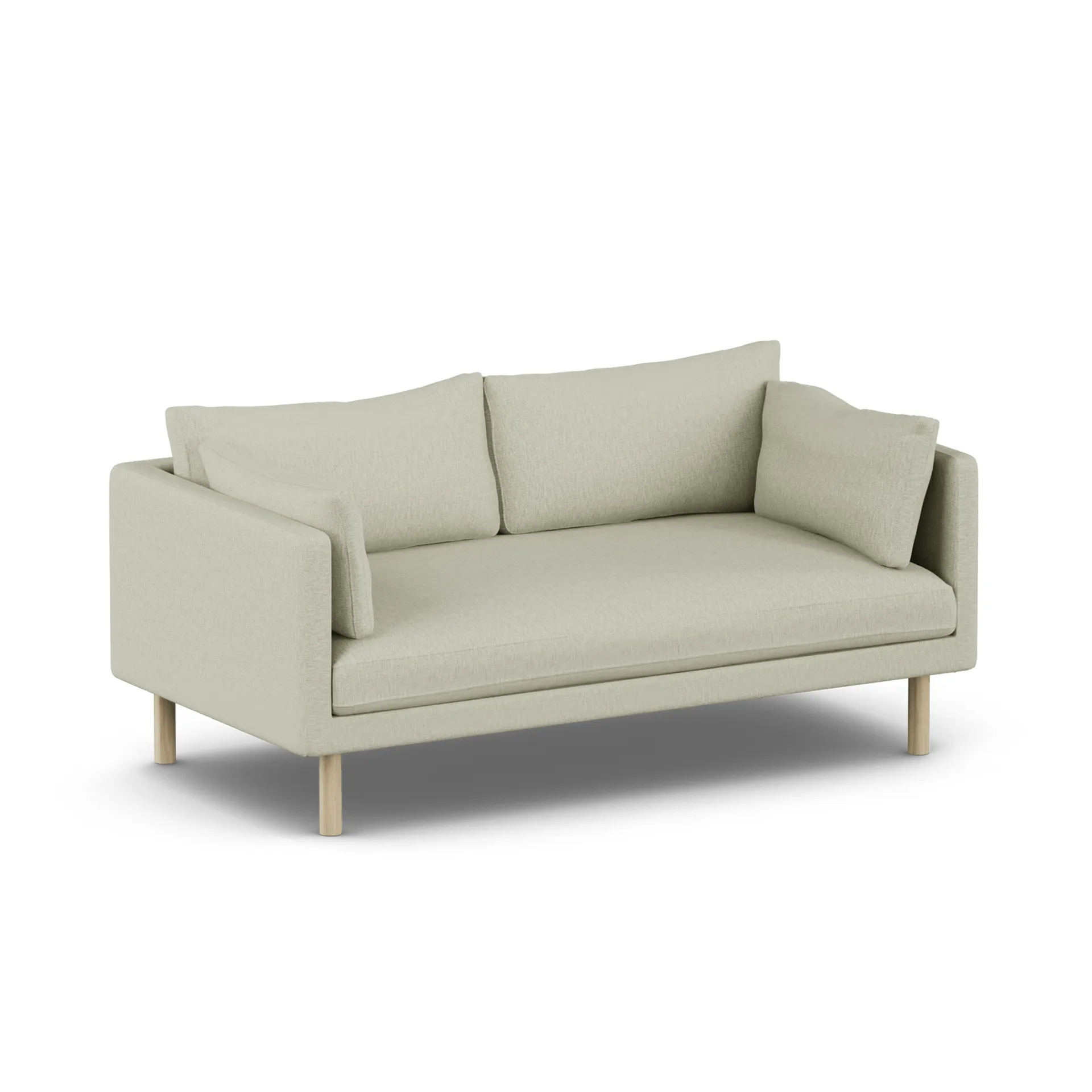 Linnevik sofa, Luiza Beige 3981-dąb olejowany na biało, 2-osobowa, bez falbany 1898