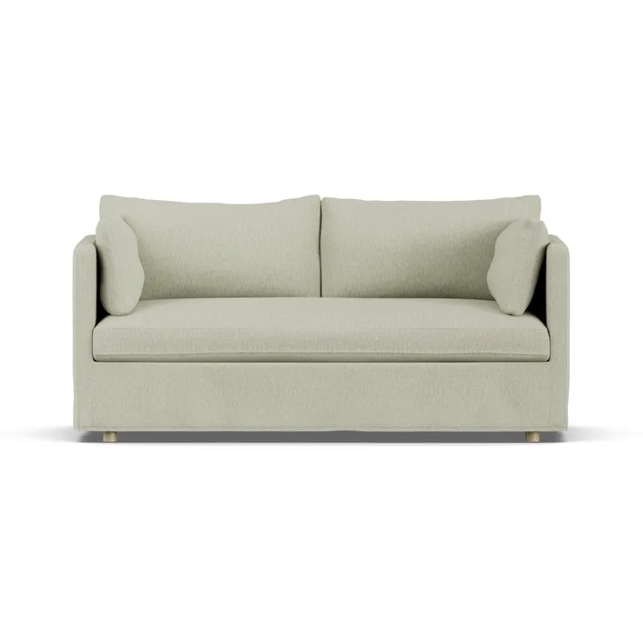 Linnevik sofa - Luiza Beige 3981-dąb olejowany na biało, 2-osobowa, z falbaną - 1898