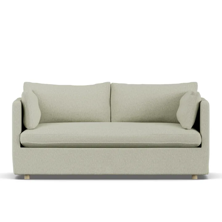 Linnevik sofa - Luiza Beige 3981-dąb olejowany na biało, 2-osobowa, z falbaną - 1898