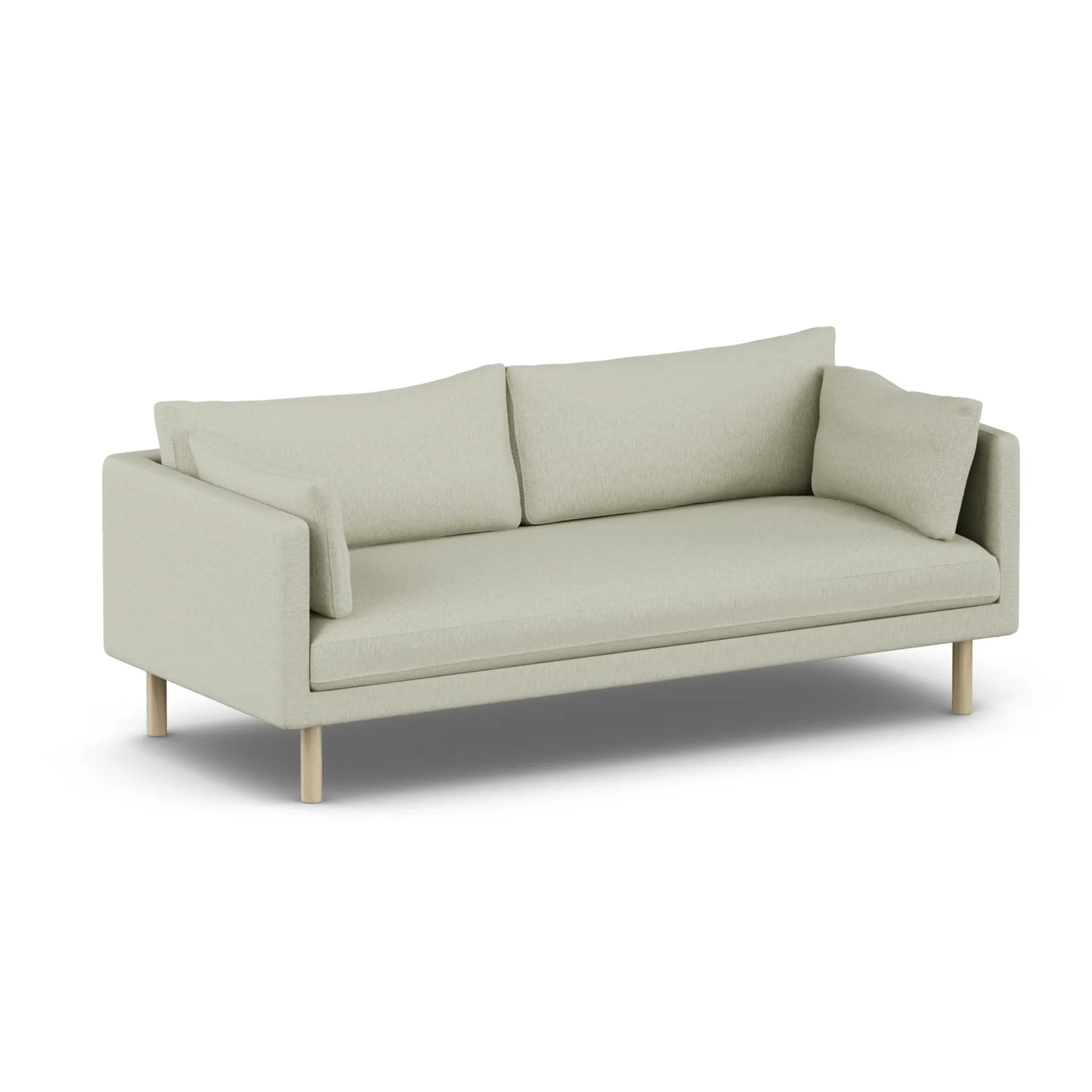 Linnevik sofa, Luiza Beige 3981-dąb olejowany na biało, 3-osobowa, bez falbany 1898