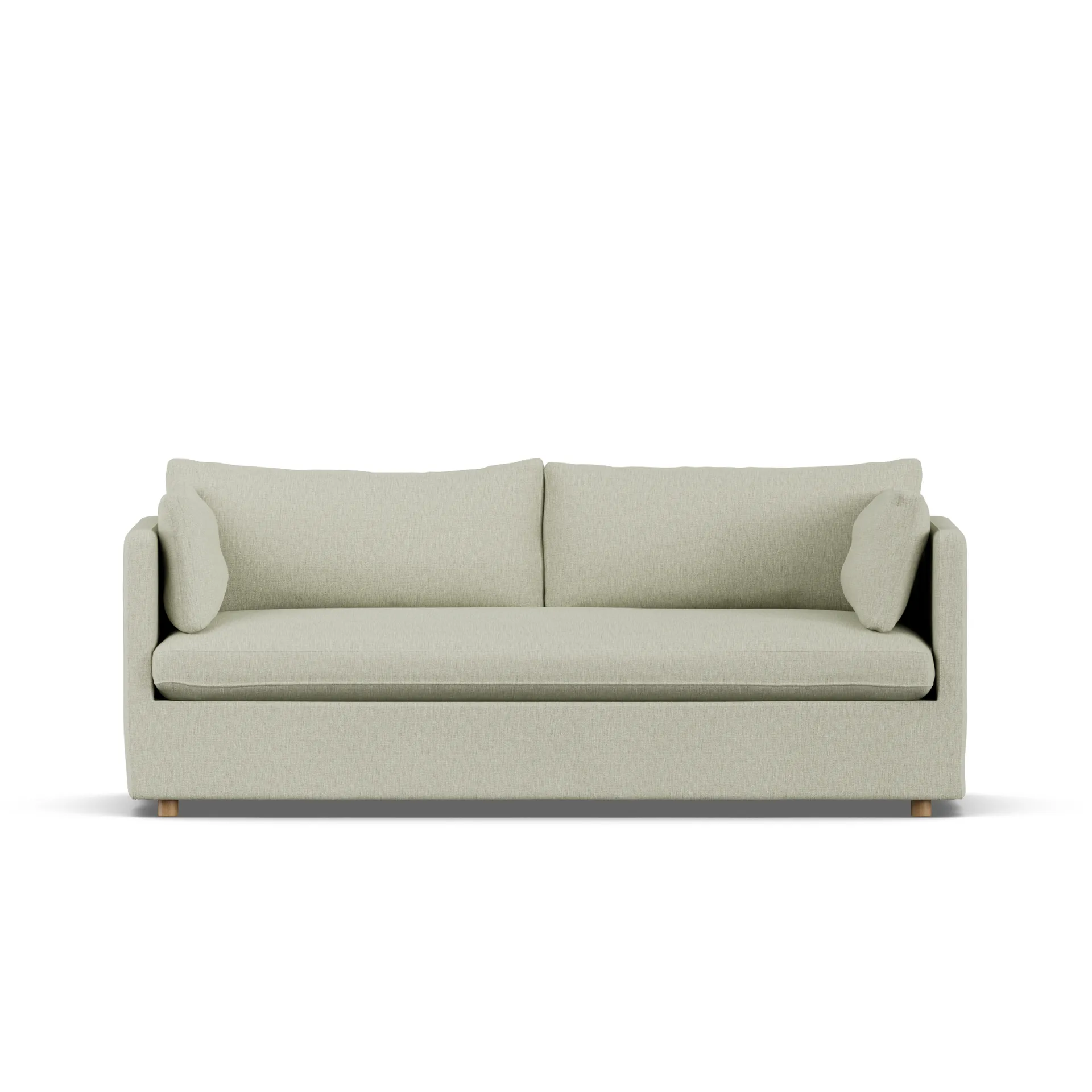 Linnevik sofa, Luiza Beige 3981-dąb olejowany na biało, 3-osobowa, z falbaną 1898