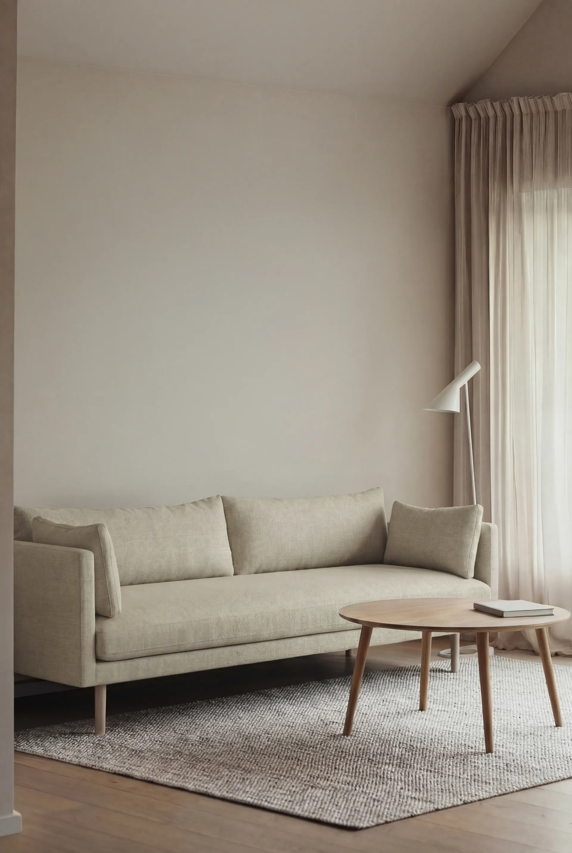 Linnevik sofa, Luiza Beige 3981-dąb olejowany na biało, 4-osobowa, bez falbany 1898
