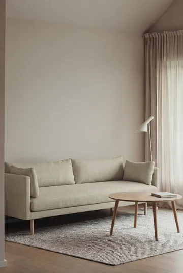Linnevik sofa - Luiza Beige 3981-dąb olejowany na biało, 4-osobowa, bez falbany - 1898