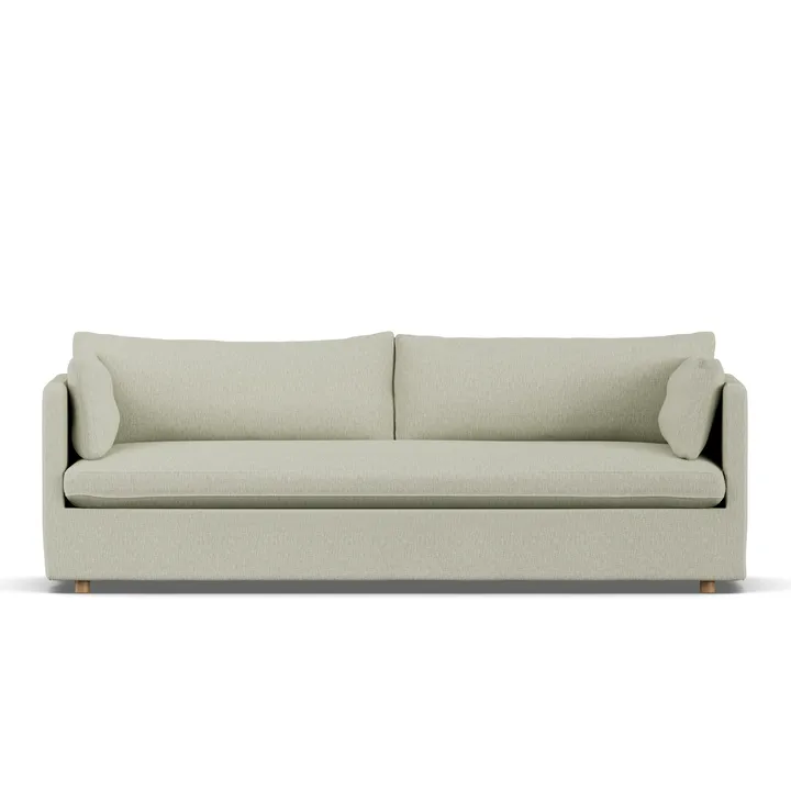 Linnevik sofa - Luiza beige 3981-dąb olejowany na biało, 4-osobowa, z falbaną - 1898
