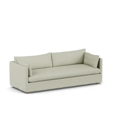 Linnevik sofa - Luiza beige 3981-dąb olejowany na biało, 4-osobowa, z falbaną - 1898
