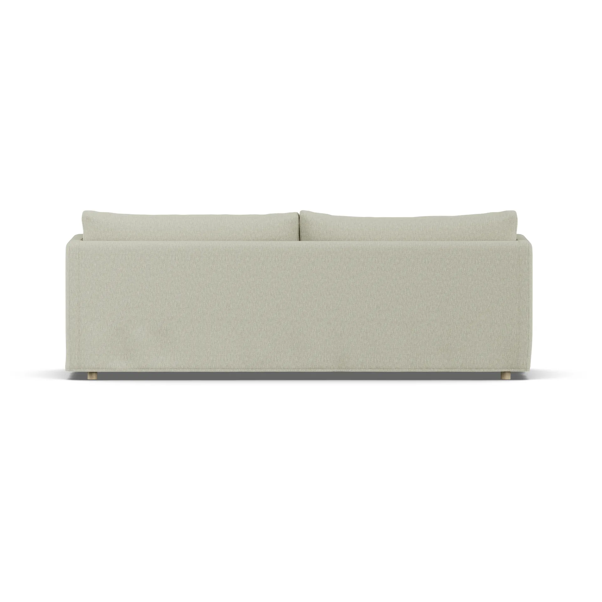 Linnevik sofa, Luiza beige 3981-dąb olejowany na biało, 4-osobowa, z falbaną 1898