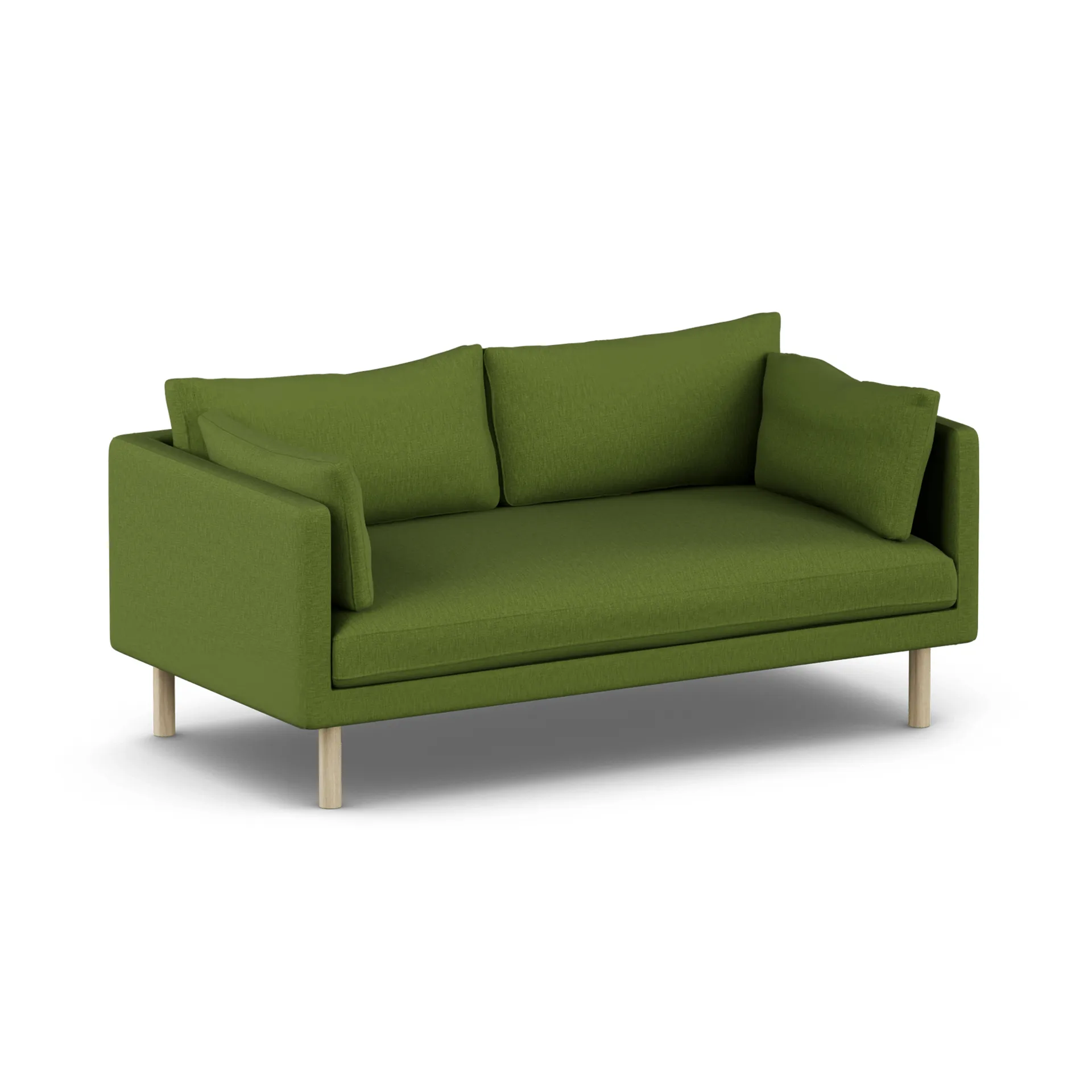 Linnevik sofa, Luiza Green 3975-dąb olejowany na biało, 2-osobowa, bez falbany 1898