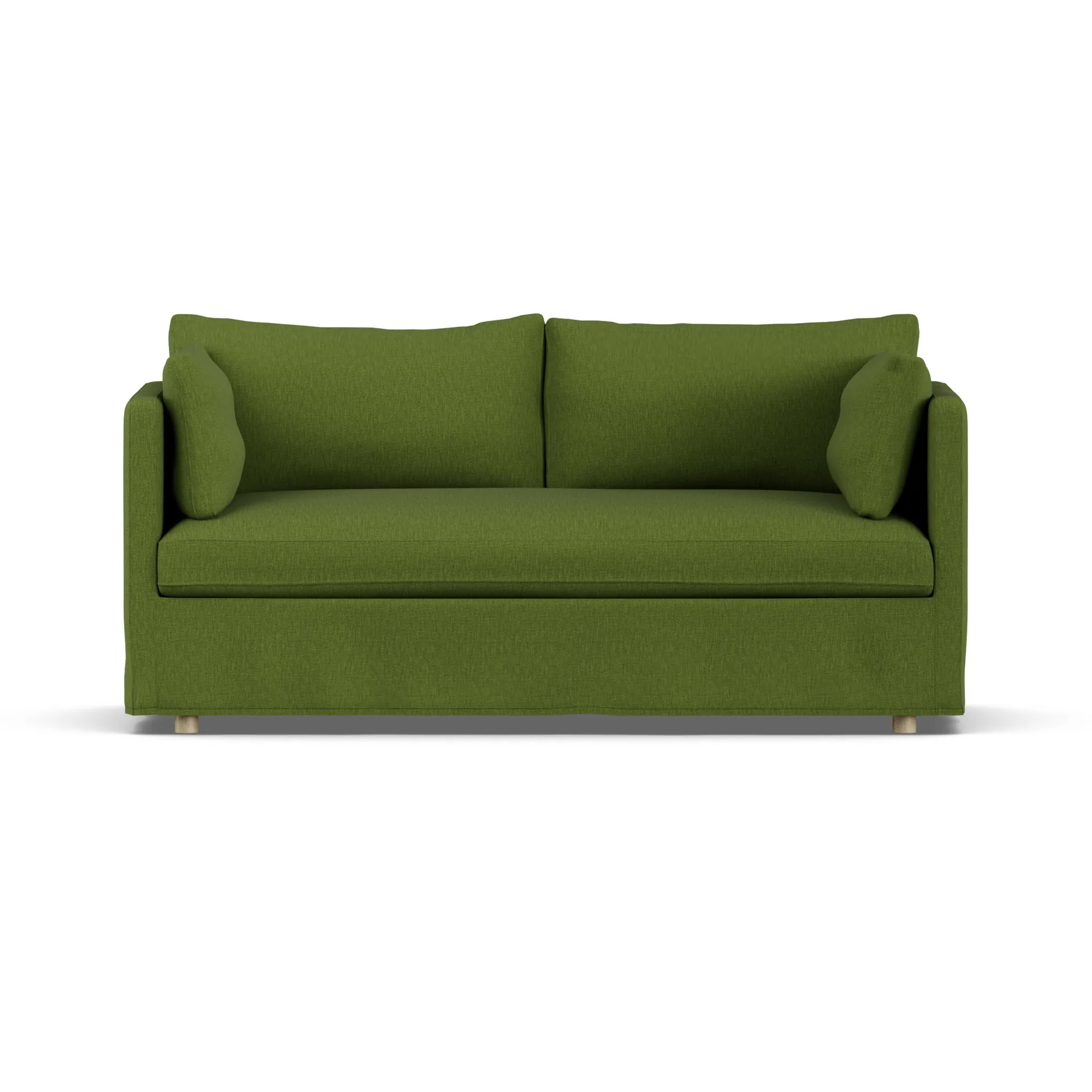 Linnevik sofa, Luiza Green 3975-dąb olejowany na biało, 2-osobowa, z falbaną 1898
