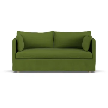 Linnevik sofa - Luiza Green 3975-dąb olejowany na biało, 2-osobowa, z falbaną - 1898