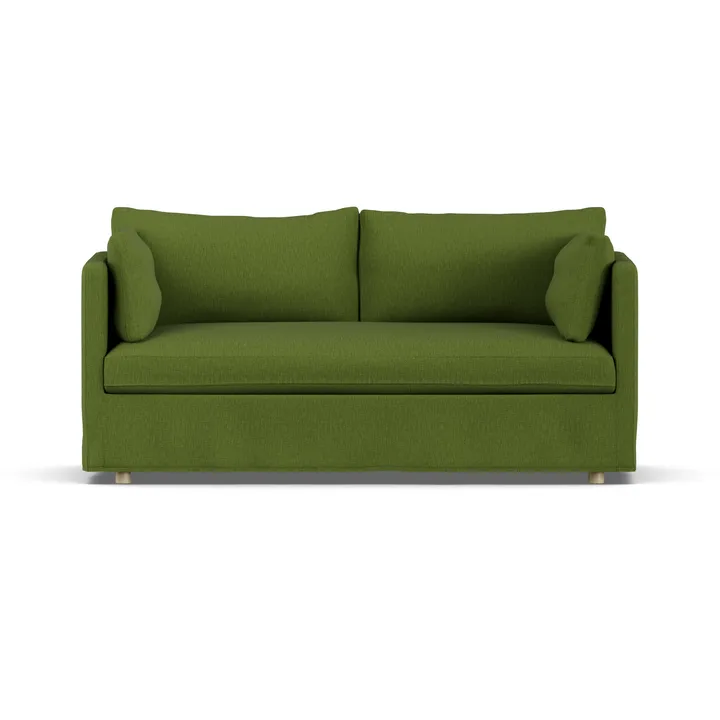 Linnevik sofa - Luiza Green 3975-dąb olejowany na biało, 2-osobowa, z falbaną - 1898