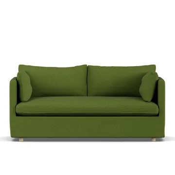 Linnevik sofa - Luiza Green 3975-dąb olejowany na biało, 2-osobowa, z falbaną - 1898