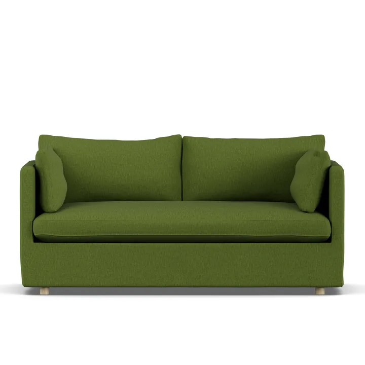 Linnevik sofa - Luiza Green 3975-dąb olejowany na biało, 2-osobowa, z falbaną - 1898