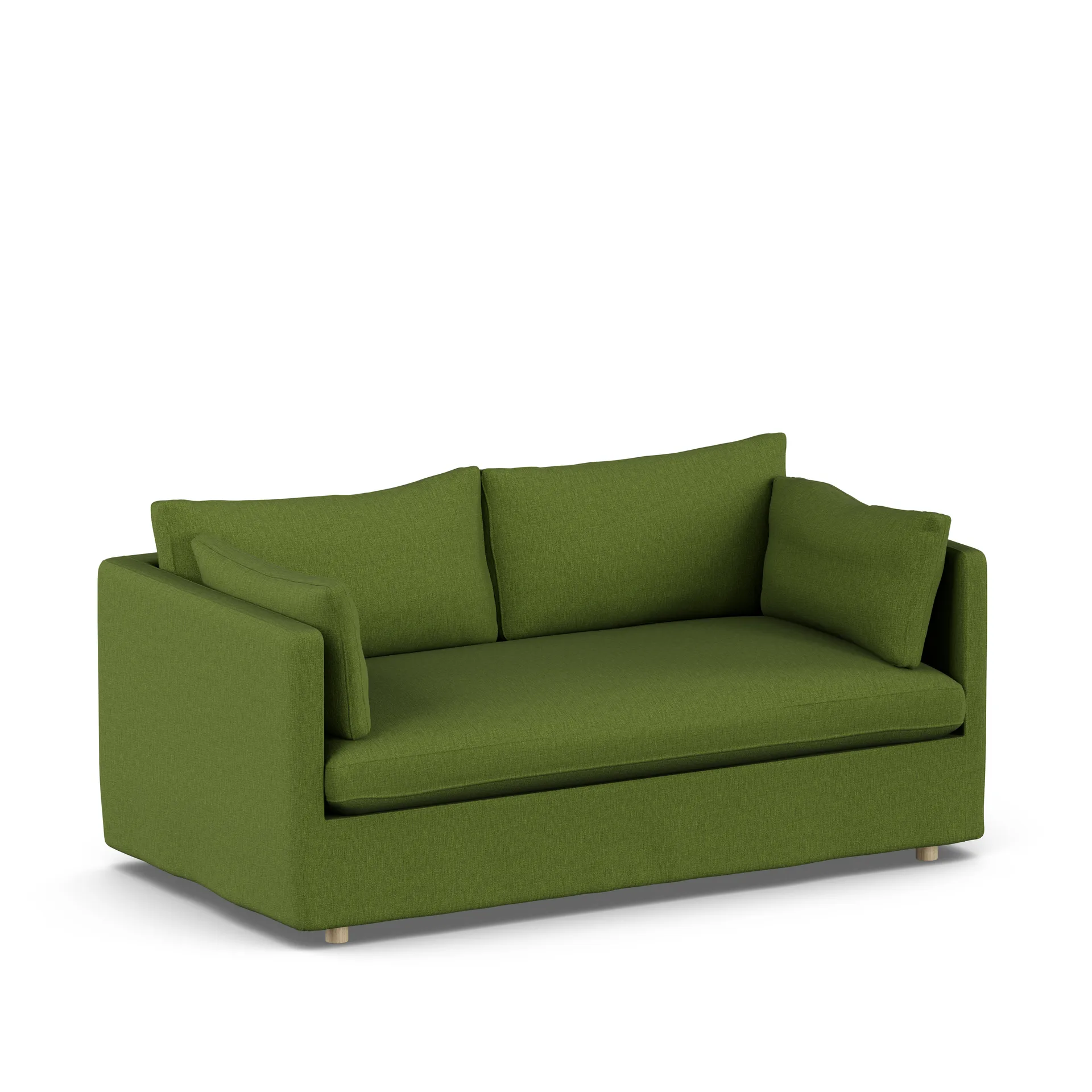 Linnevik sofa, Luiza Green 3975-dąb olejowany na biało, 2-osobowa, z falbaną 1898